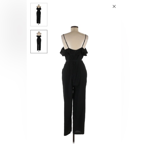 Banana Republic Ruffle V-Neck Jumpsuit Romper Size 4P NWT BLK Classic Minimalist - Picture 6 of 12